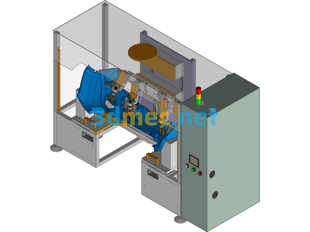 Ultrasonic Welding Machine (Welding Rear Bumper + Reversing Radar Bracket) - 3D Model Exported Free Download