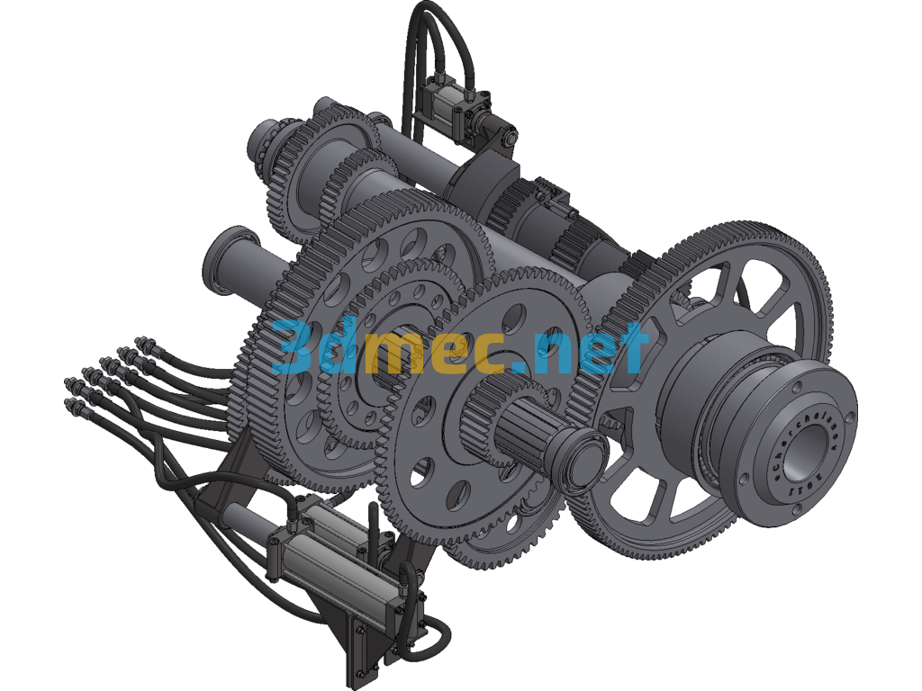 24-Level Machine Tool Gearbox Design - 3D Model Exported Free Download