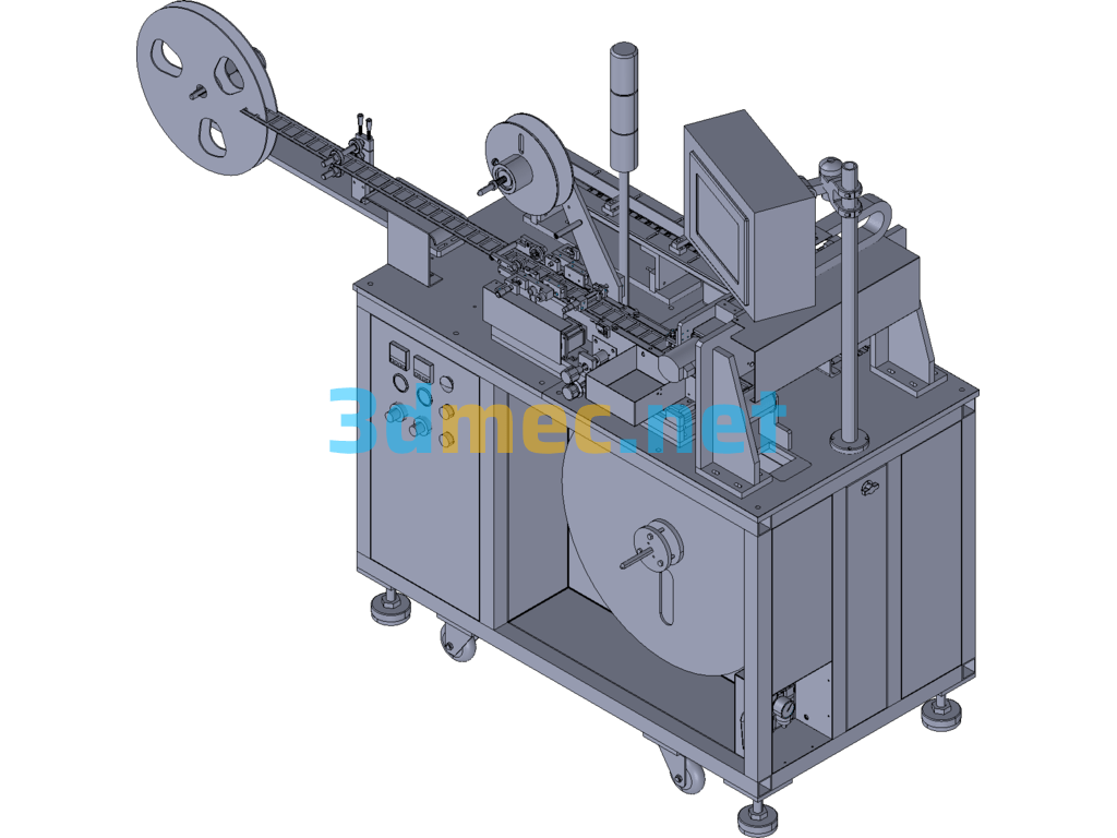 Mobile Phone Shielding Cover Flatness Detection Taping Packaging Equipment - 3D Model Exported Free Download