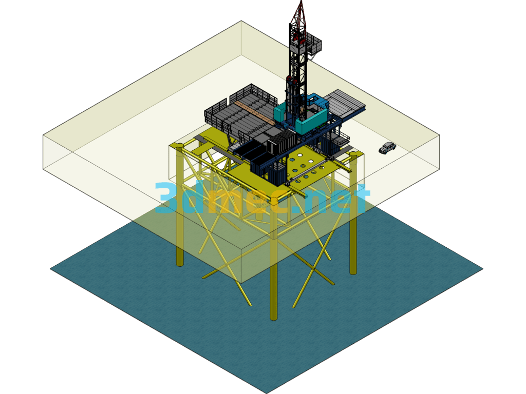 Oil Drilling Rig (Offshore Oil Drilling Platform Equipment) - 3D Model SolidWorks Free Download