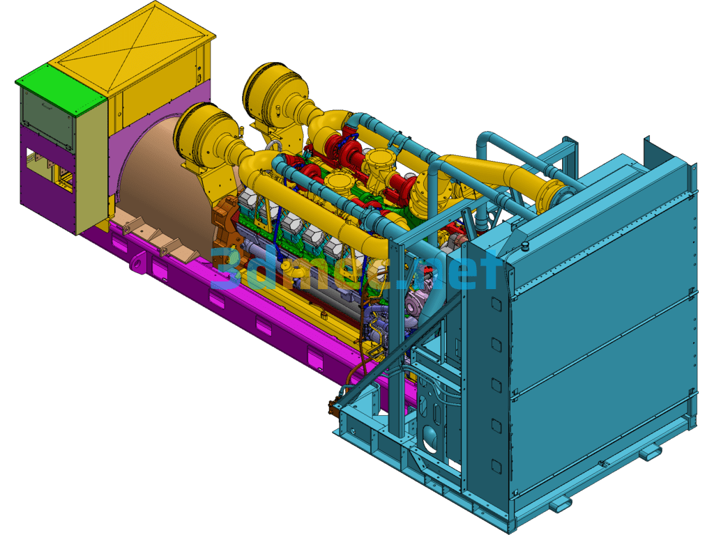 Giant Diesel Generator - 3D Model SolidWorks Free Download