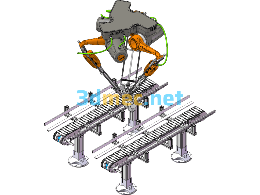 Delta Robot Conveyor SW Design - 3D Model SolidWorks Free Download