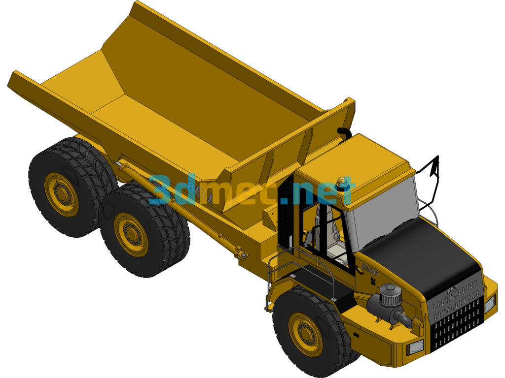 BELL B-30D Mining Truck Model 3D Drawing - 3D Model Inventor Free Download