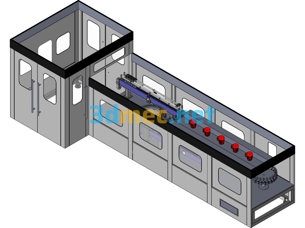 Fully Automatic Bottle Blowing Machine Equipment (PET Plastic Bottle Blowing Machine) - 3D Model SolidWorks Free Download