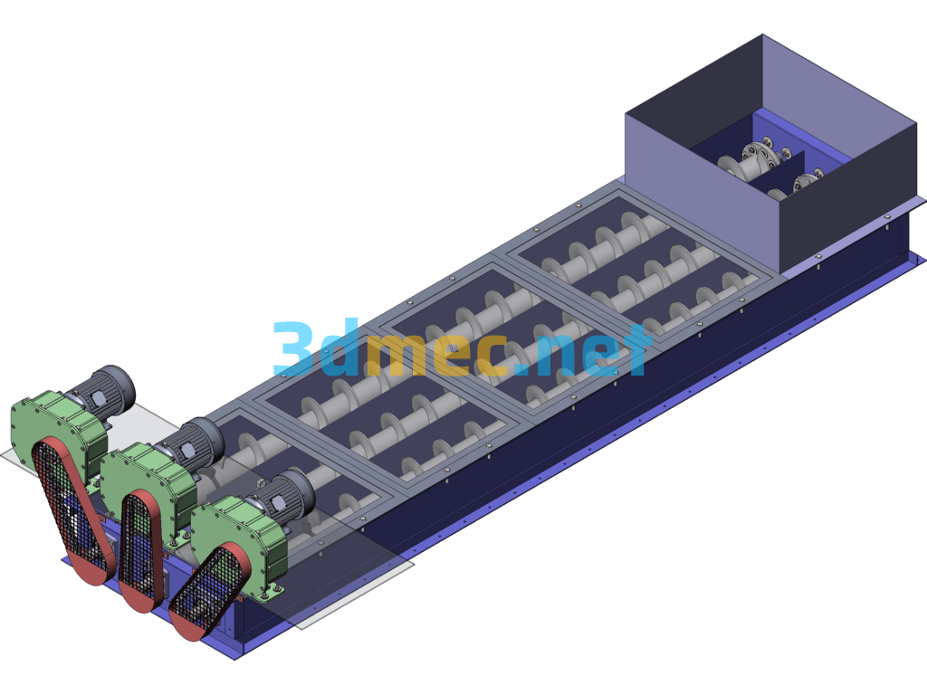 Multi-Stage Screw Conveyor Equipment - 3D Model SolidWorks Free Download