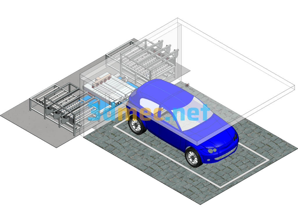 Electric Vehicle Battery Replacement Equipment - 3D Model SolidWorks Free Download