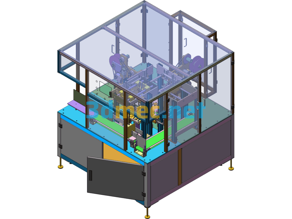 Mobile Phone Labeling Equipment (Four-Sided Labeling Machine) - 3D Model SolidWorks Free Download