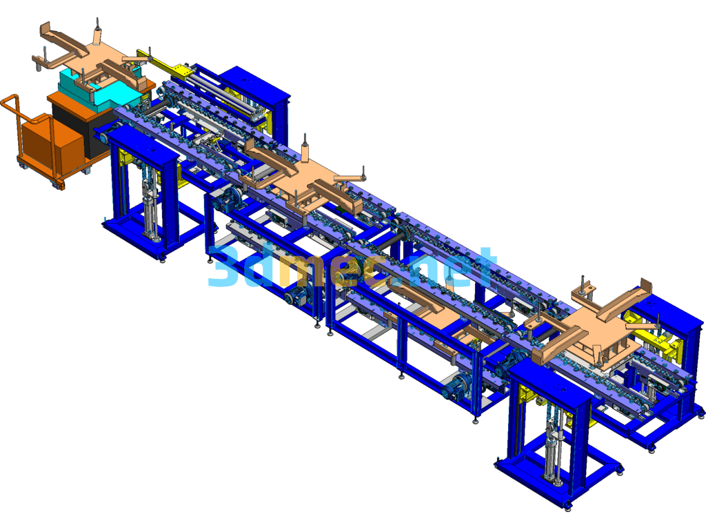 Engine Conveyor Line - 3D Model SolidWorks Free Download