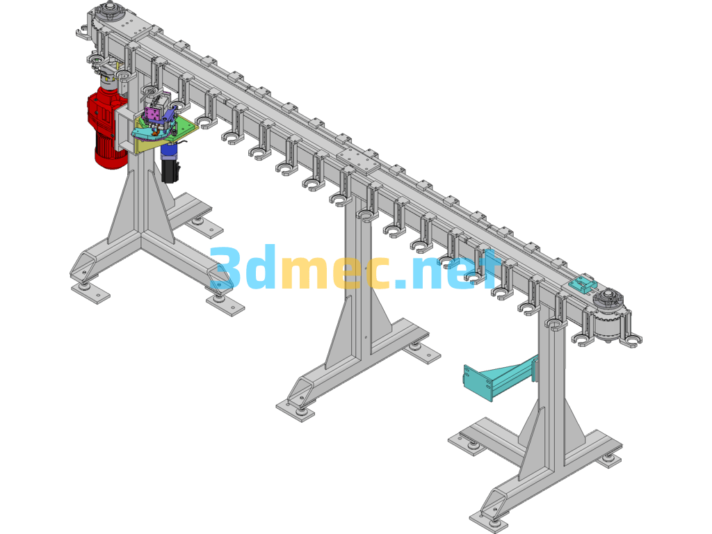 Electric Motor Assembly Machine Assembly (Including Rotary Suspension Conveyor) - 3D Model SolidWorks Free Download