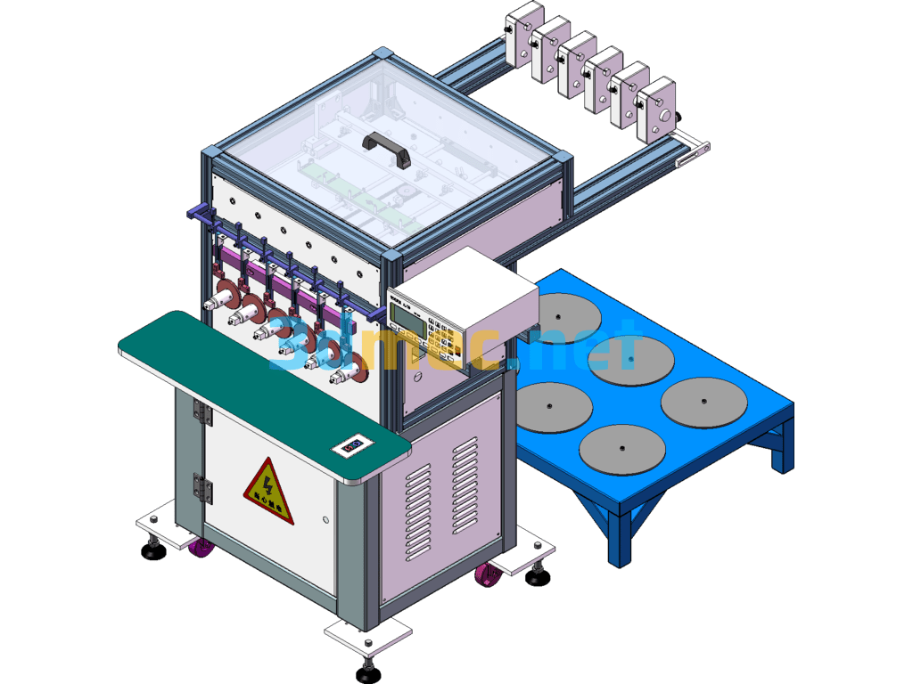 Six-Axis Automatic Winding Machine (Twisting Machine) - 3D Model SolidWorks Free Download