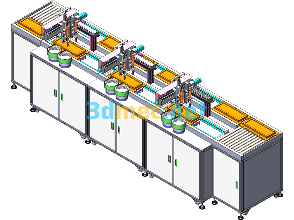 Online Screw Locking Machine (Air-Blowing Screw Feeding Structure) - 3D Model SolidWorks Free Download