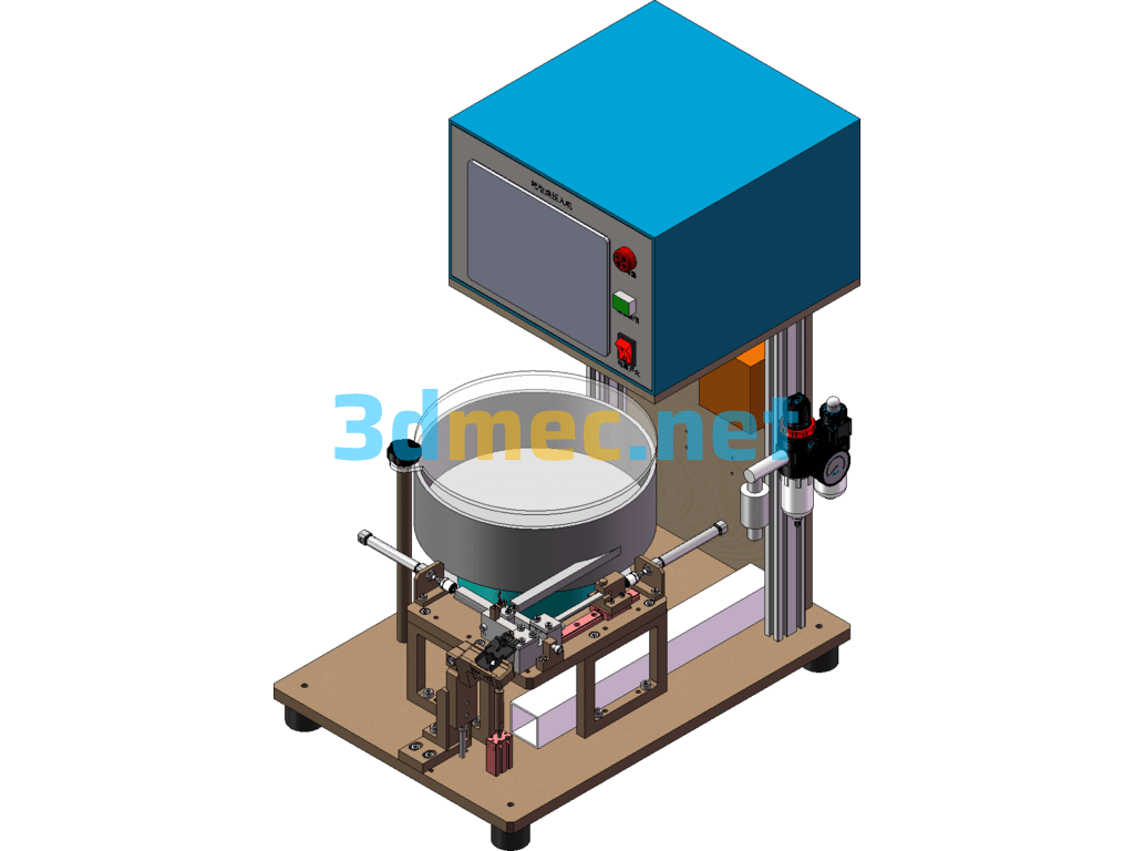 Double Trip Light Switch Slider Press Machine (Vibration Plate Feeding Semi-Automatic Press Machine) - 3D Model SolidWorks Free Download