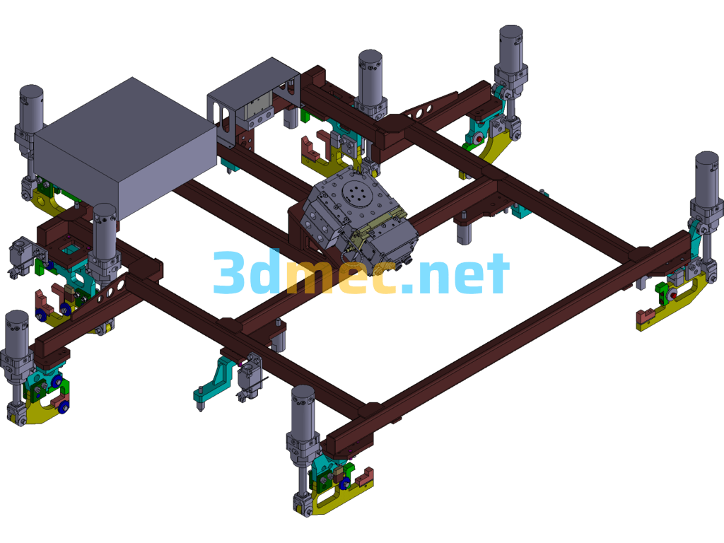 Design Of Front Floor Fixture For A Certain Vehicle Model - 3D Model Catia Free Download