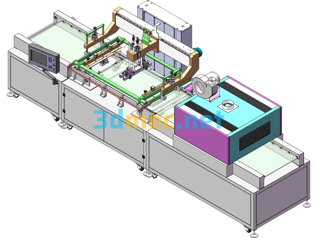 Fully Automatic Screen Printing Machine - 3D Model SolidWorks Free Download