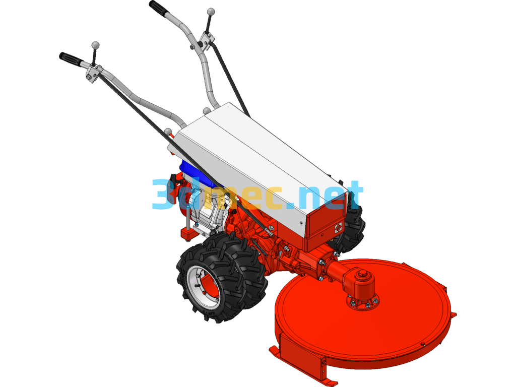 Walking Tractor Lawn Mower (Equipped With Honda GX390 Engine) - 3D Model SolidWorks Free Download