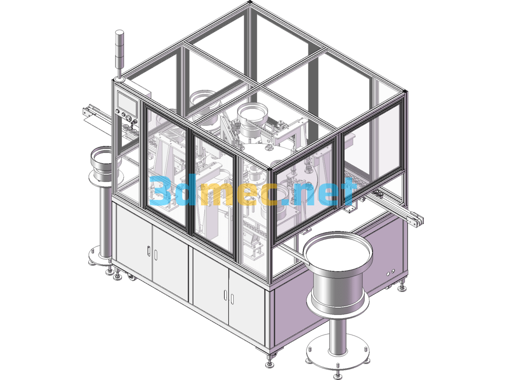 Automatic Assembly Machine For Light Bulb Caps - 3D Model SolidWorks Free Download