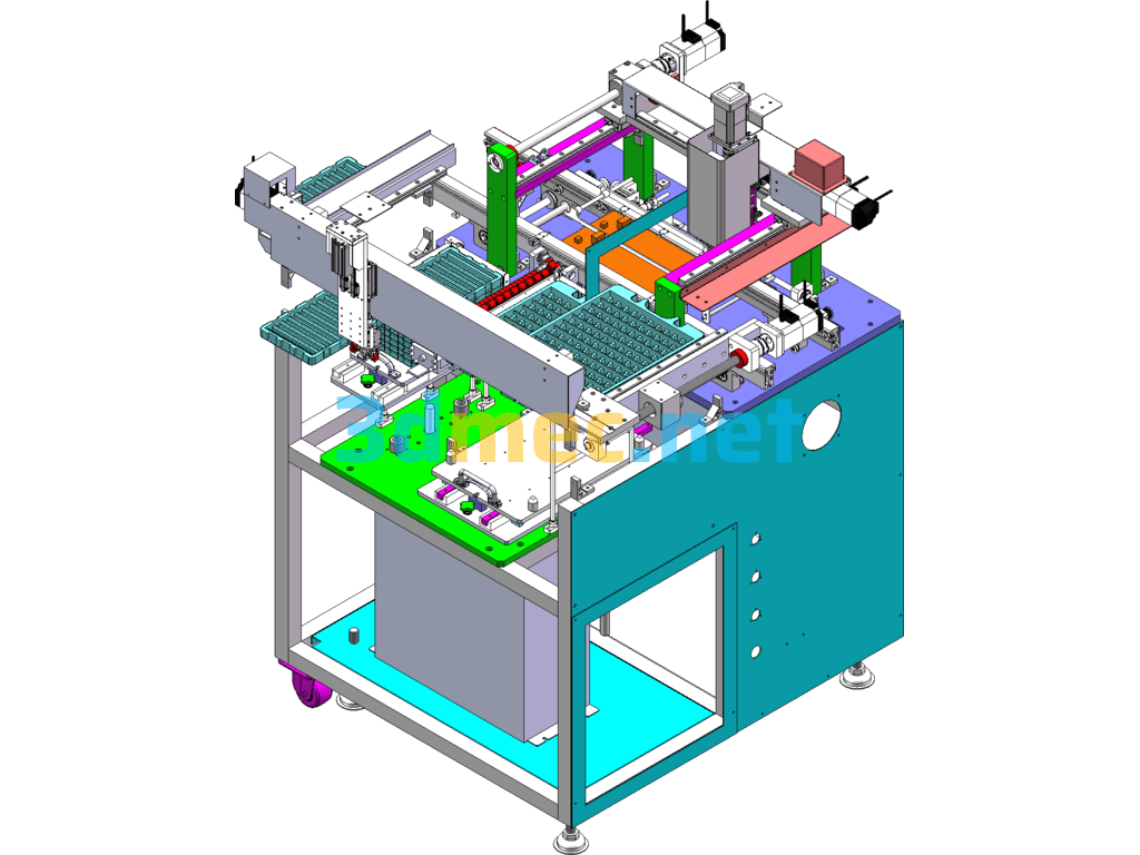 Automatic Material Picking And Plug-In Machine/Chip Placement Machine - 3D Model SolidWorks Free Download