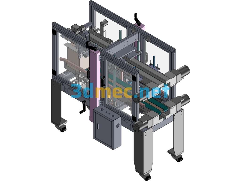 Fully Automatic Corner Sealing Machine (Non-Standard Automated Equipment For Sealing The Four Corners Of A Box) - 3D Model SolidWorks Free Download