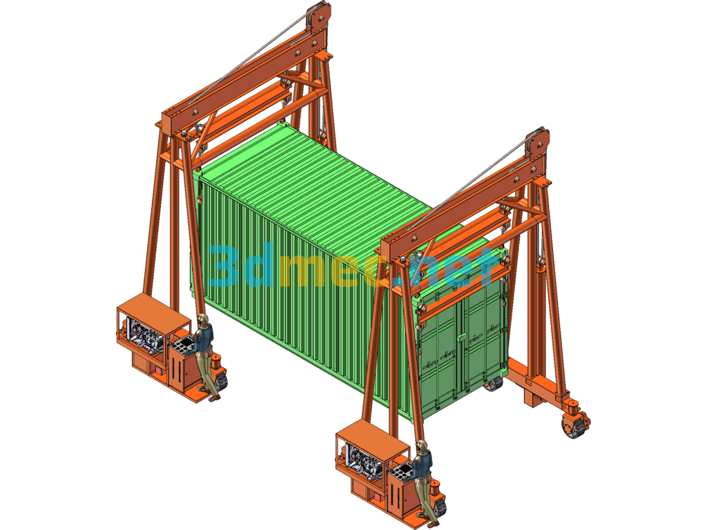 Container Gantry Crane - 3D Model SolidWorks Free Download