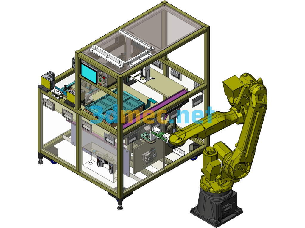 Apple Mobile Phone Fully Automatic Scanning Device - 3D Model SolidWorks Free Download