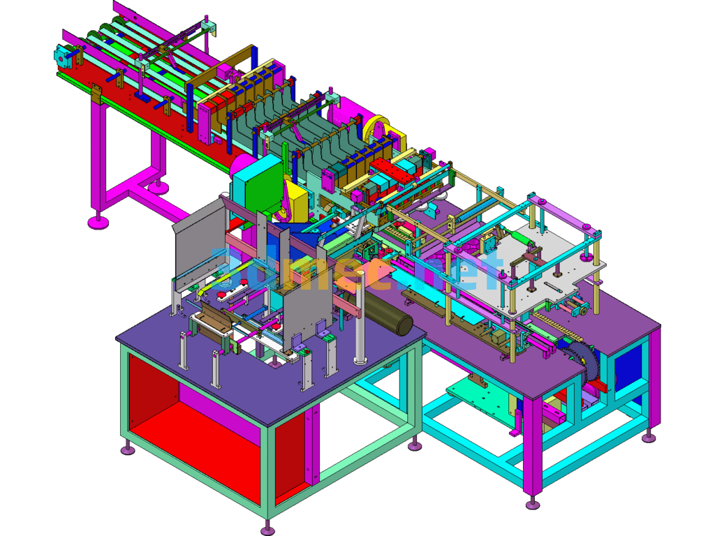 Design Of Fully Automatic Carton Packaging Machine - 3D Model SolidWorks Free Download