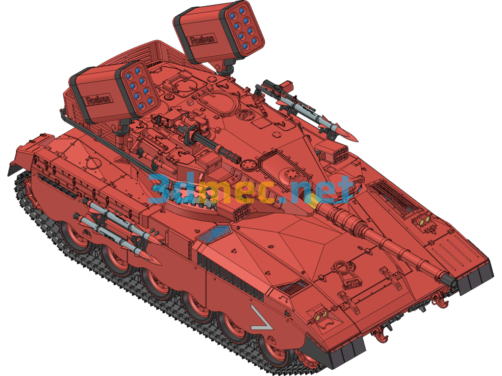 Merkava Main Battle Tank - 3D Model SolidWorks Free Download