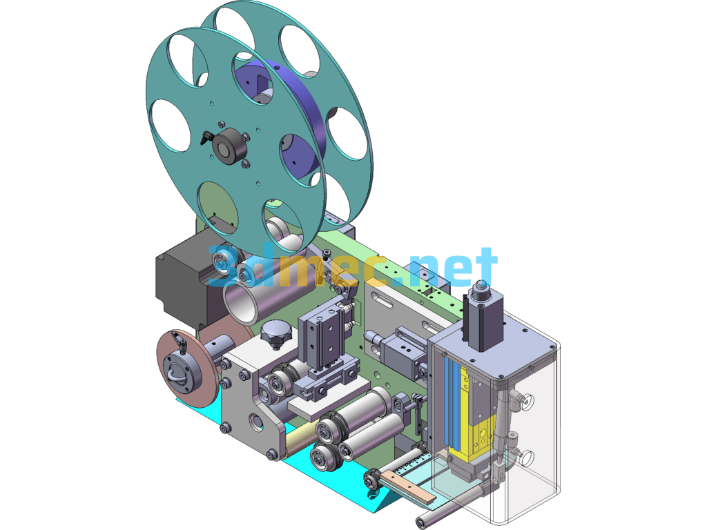 Mobile Phone Battery Cover Labeling Machine (Also Suitable For PCB Board Barcode Mounting) - 3D Model SolidWorks Free Download