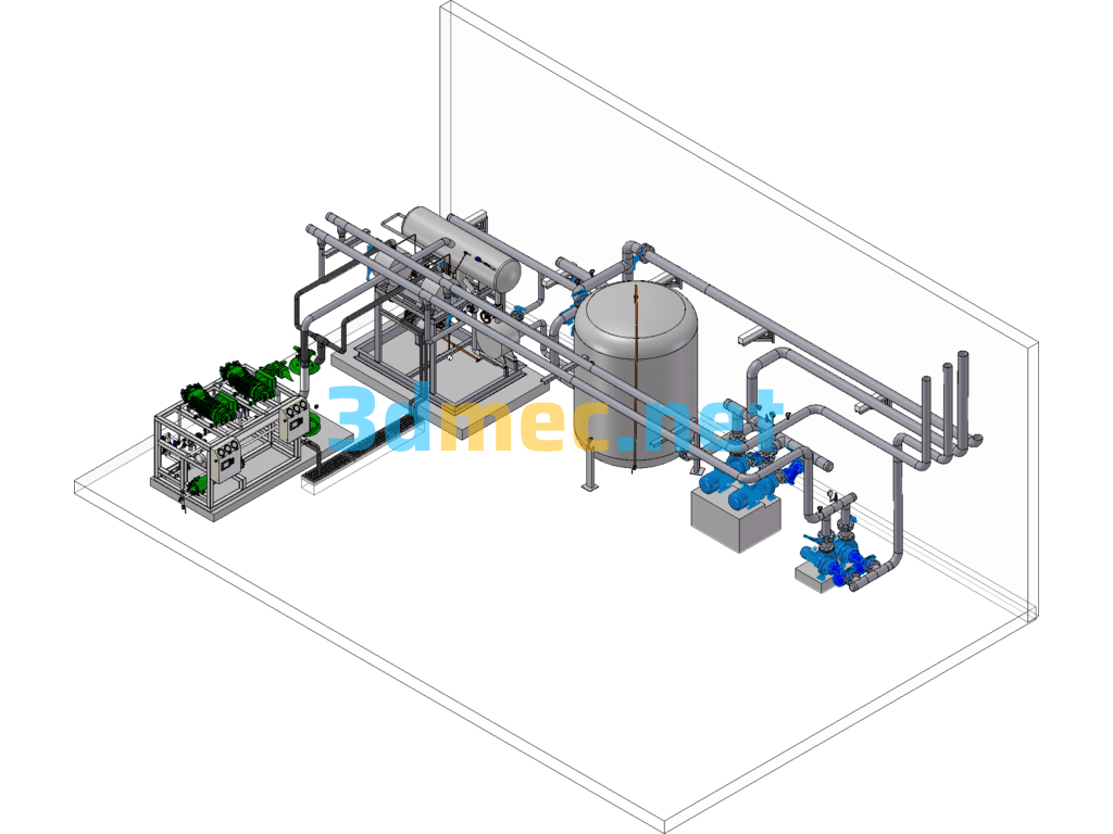 Ammonia Filling Equipment For Chiller Refrigeration System - 3D Model SolidWorks Free Download