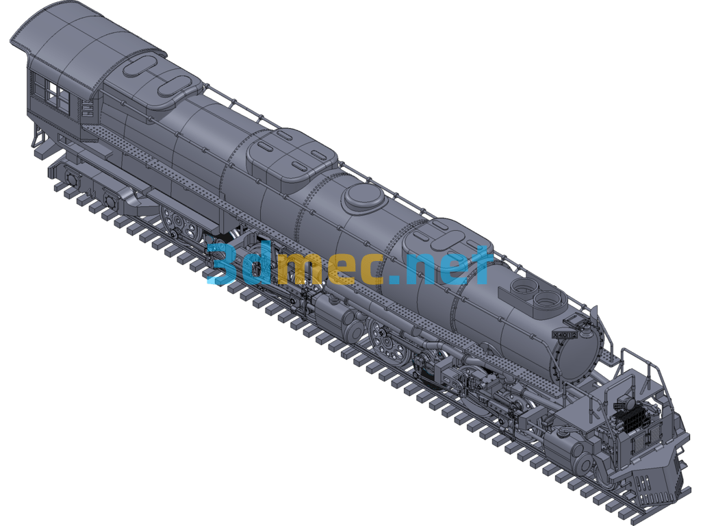 Big Boy Steam Locomotive - 3D Model SolidWorks Free Download