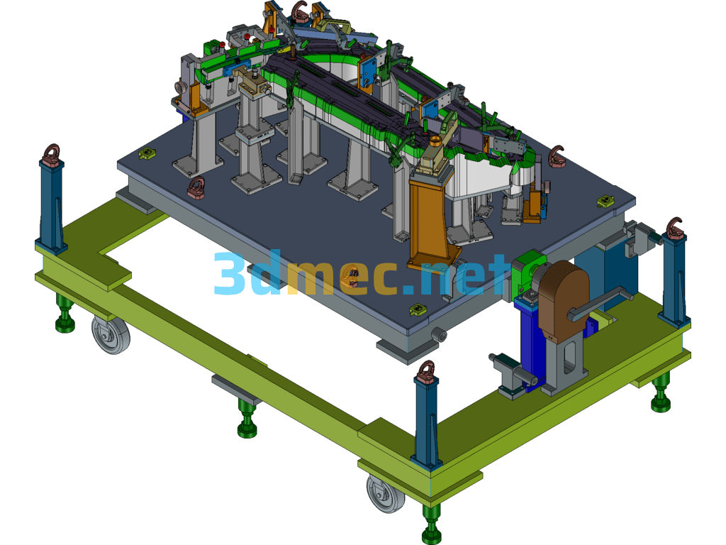 Design Of The Inspection Fixture For The Left And Right Rear Windows Of Automobiles - 3D Model Exported Free Download