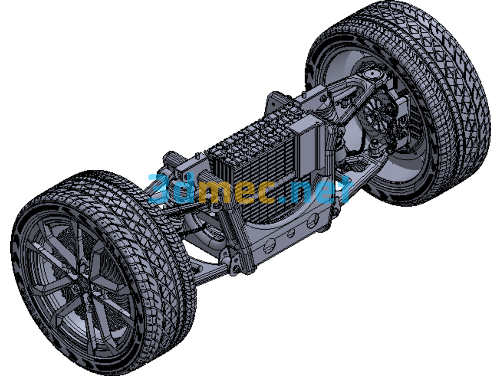 Tesla Electric Car Electric Drive System (Including Suspension Structure) - 3D Model Catia Free Download