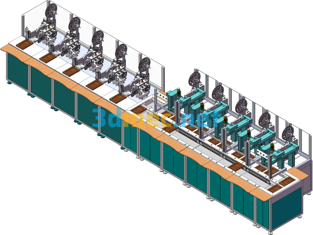 Flat Shell Automatic Labeling Production Line - 3D Model SolidWorks Free Download