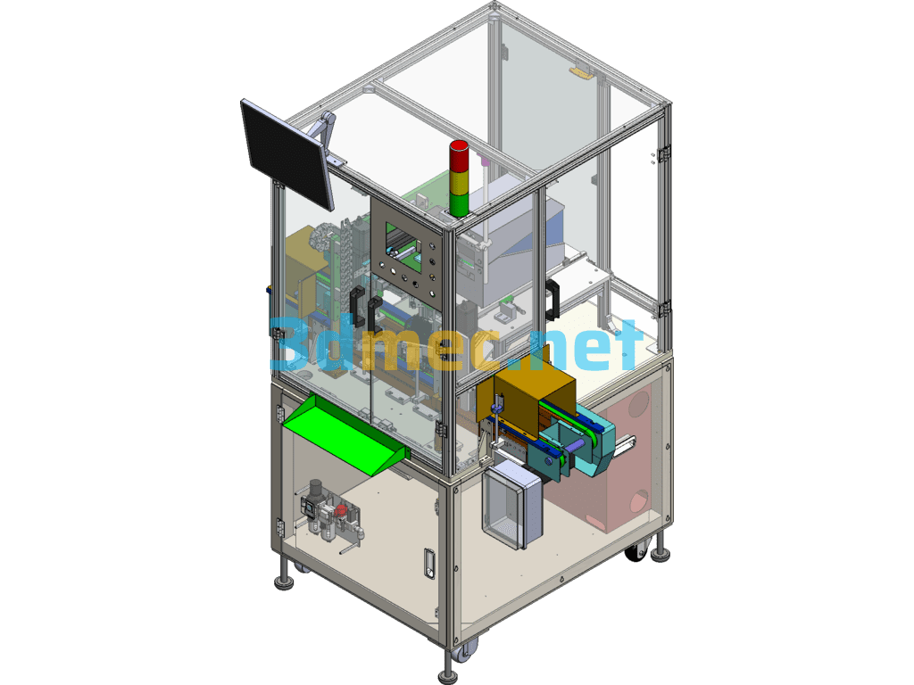 Car Motor Labeling Machine, Labeling Machine - 3D Model SolidWorks Free Download