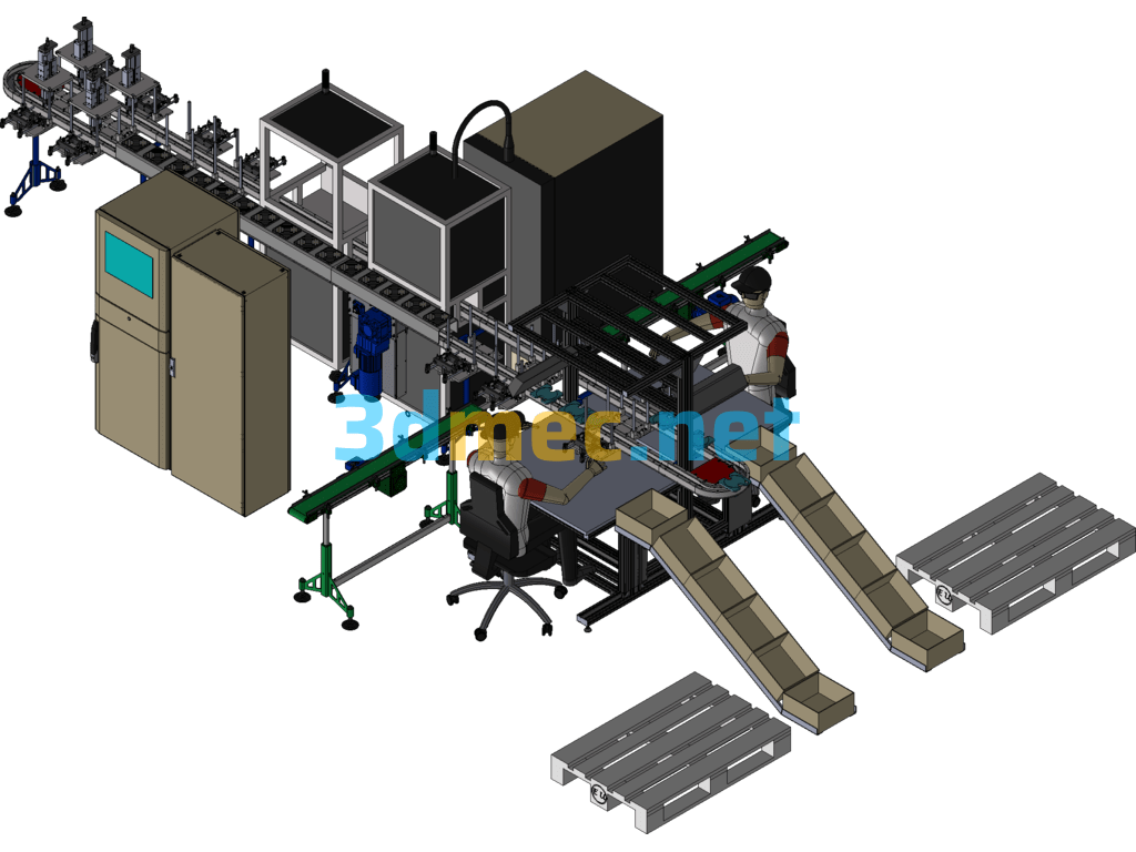 Parts Packaging Line Equipment - 3D Model Creo.Parametric Free Download