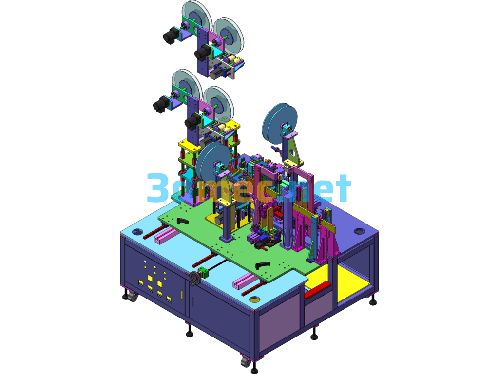 Mobile Phone FFC Soft Cable Automatic Hot Pressing Cutting Stripping Tinning Full Automatic Production Line - 3D Model SolidWorks Free Download