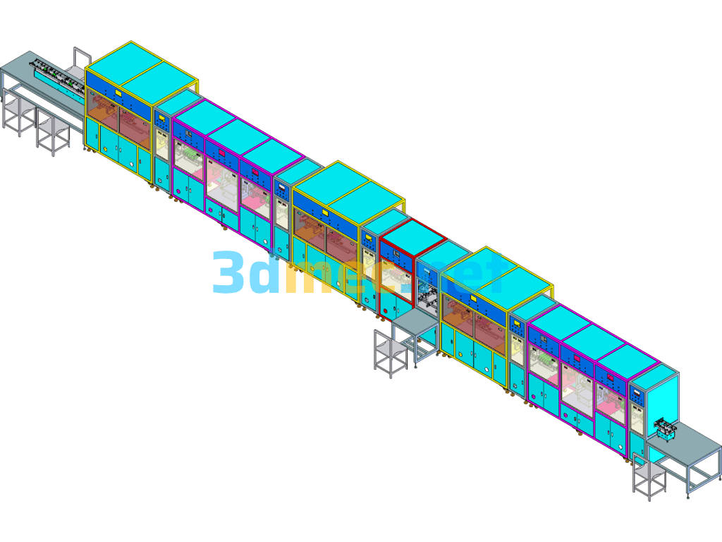 Mobile Phone Utmc Automatic Processing Production Line (Mobile Phone Processing Fully Automatic Unmanned Production Line) - 3D Model SolidWorks Free Download