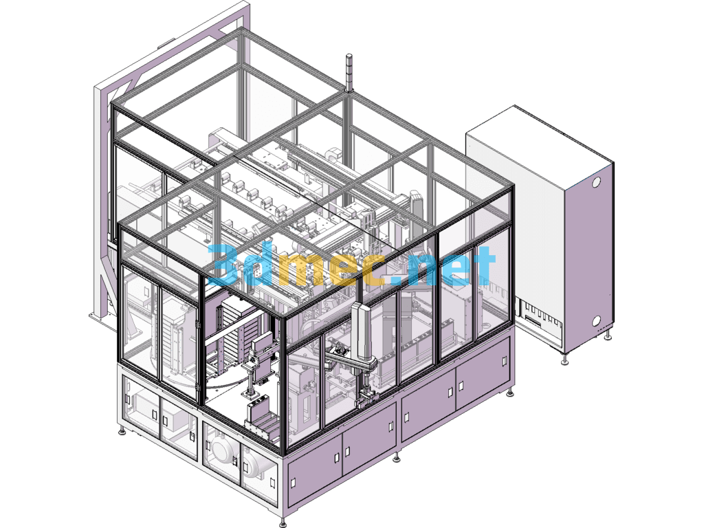 High-Efficiency Large-Scale Power Battery Shelling Machine (Non-Standard Assembly Machine) - 3D Model SolidWorks Free Download