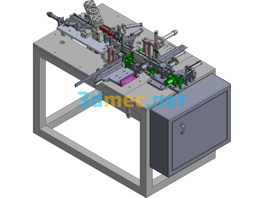 Generator Small Motor Coil Assembly Magnetizing Machine (Complete 3D Diagram + 2D Engineering Diagram) - 3D Model SolidWorks Free Download