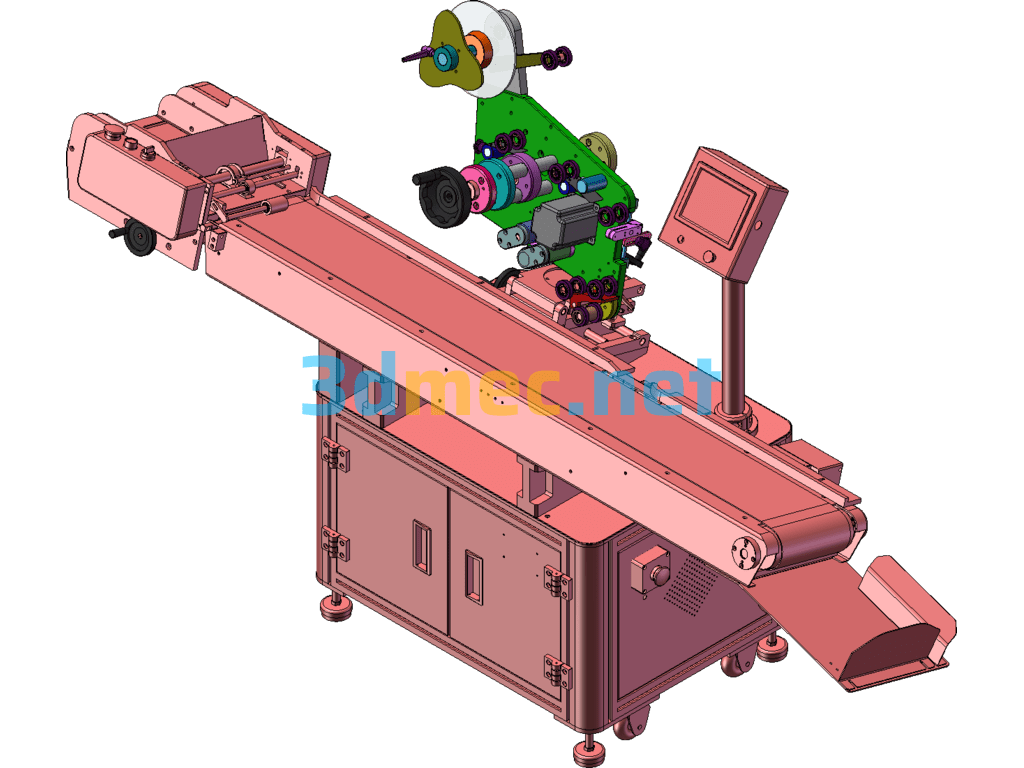 Carton 90 Degree Right Angle Double-Sided Labeling Machine - 3D Model SolidWorks Free Download