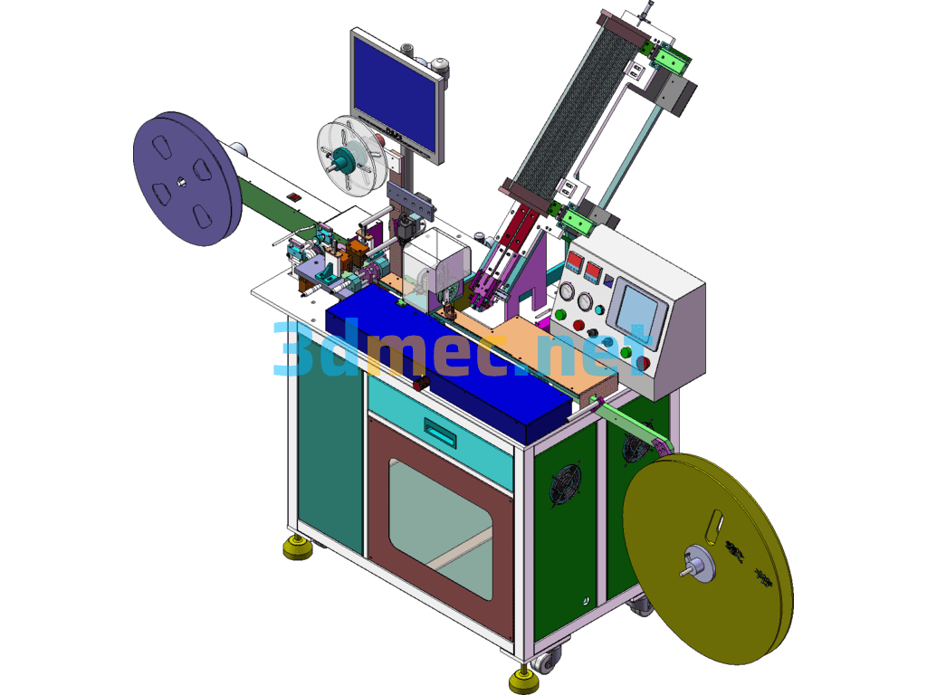 Fully Automatic SMD Taping Test Packaging Machine - 3D Model SolidWorks Free Download