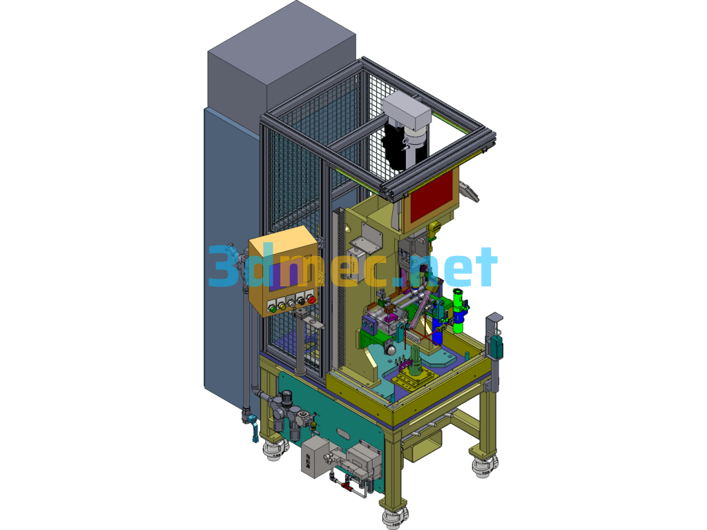 Steering Gear Bearing Press-Fitting And Protection Tube Flanging Equipment - 3D Model SolidWorks Free Download