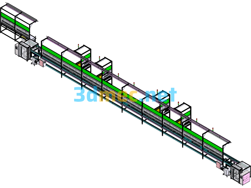 Double Speed Chain Production Line (Parking Lock Double Speed Chain Assembly Line) - 3D Model SolidWorks Free Download