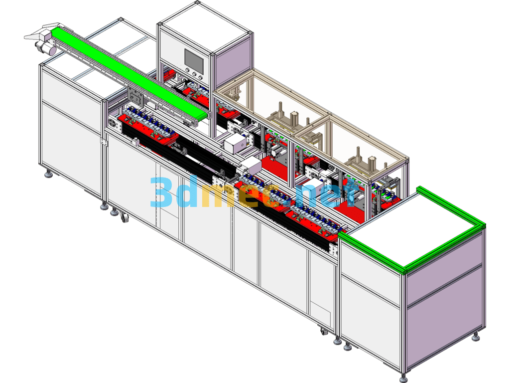 Mobile Phone Charger Plug Automatic Testing Production Line - 3D Model SolidWorks Free Download