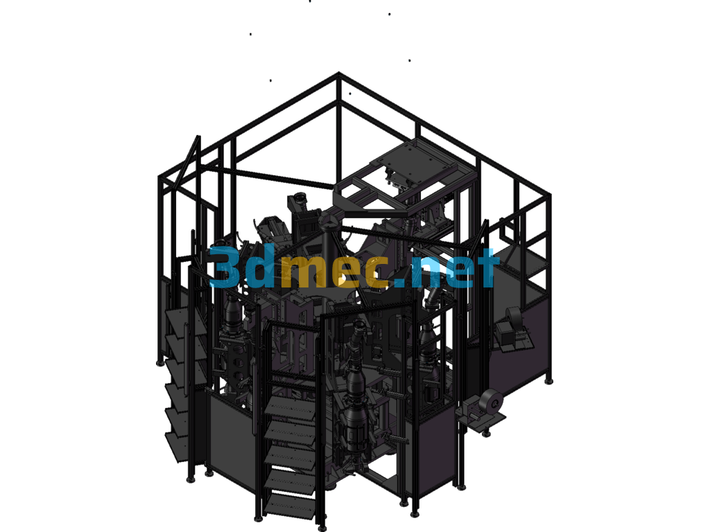 Large Complex Six-Station Testing Machine - 3D Model SolidWorks Free Download