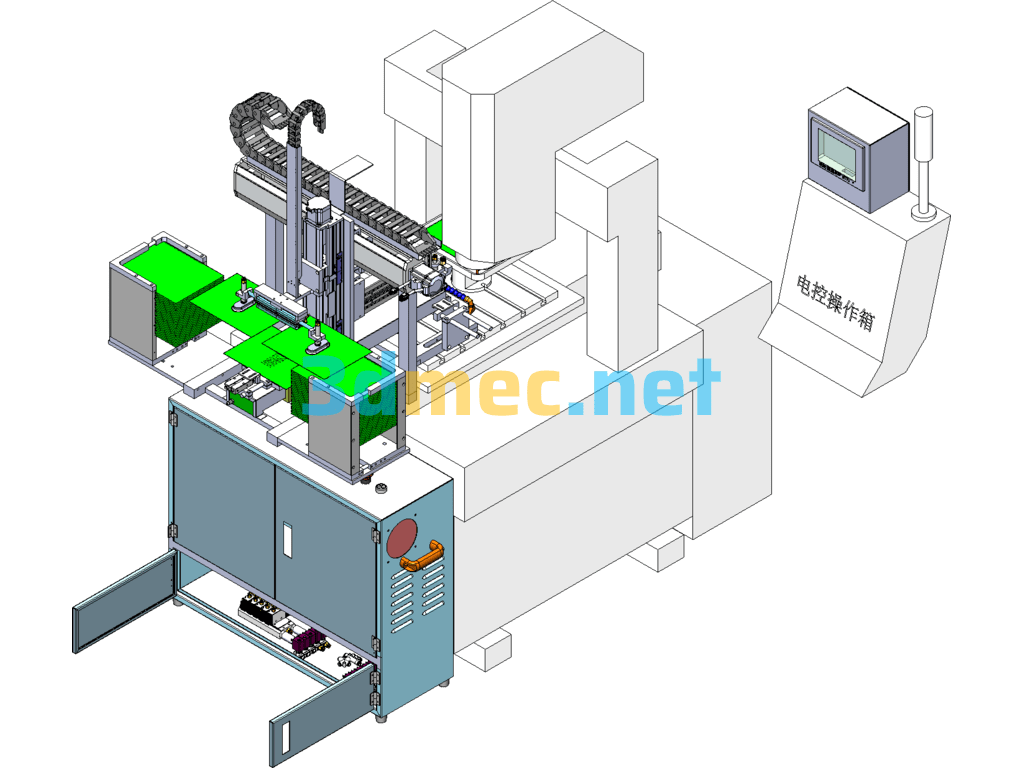 Automatic Feeding System For 3 To 7 Inch Glass For Mobile Phone Screen Processing - 3D Model SolidWorks Free Download