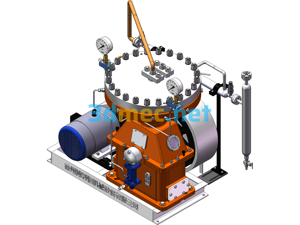 20 Cubic Meter Single Cylinder Series Diaphragm Compressor - 3D Model SolidWorks Free Download