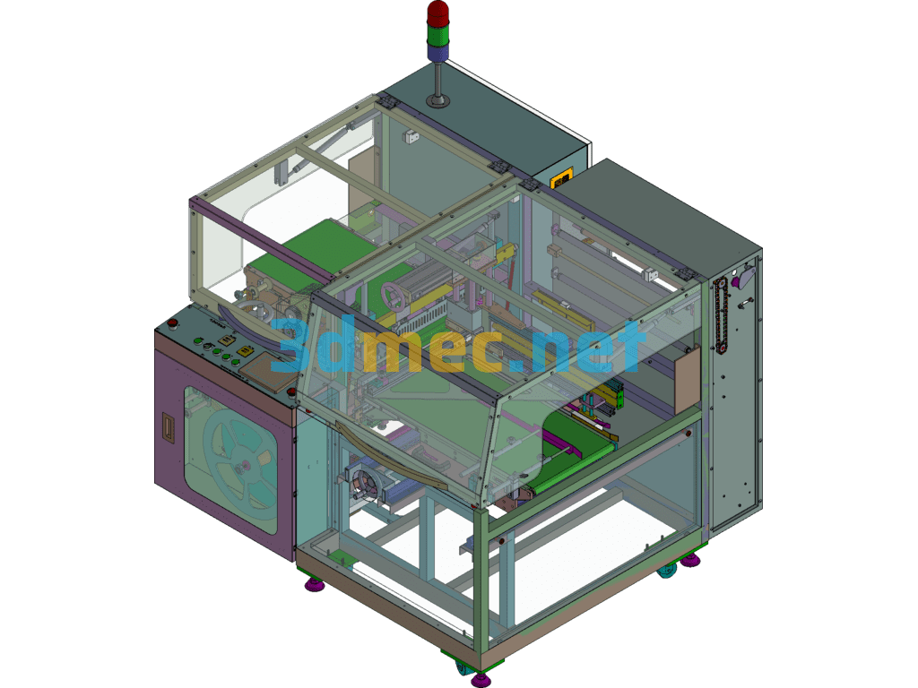 Fully Automatic Parcel Carton Packaging Machine (Mature Mass Production Non-Standard Equipment) - 3D Model SolidWorks Free Download