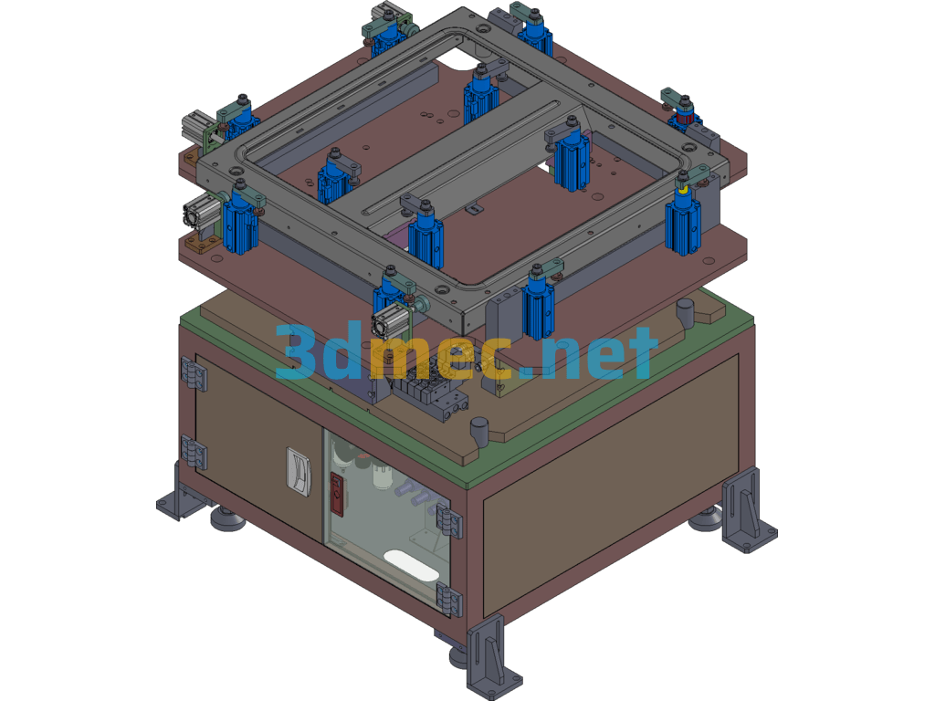 Sheet Metal Welding Equipment Upper And Lower Frame Welding Fixture - 3D Model SolidWorks Free Download