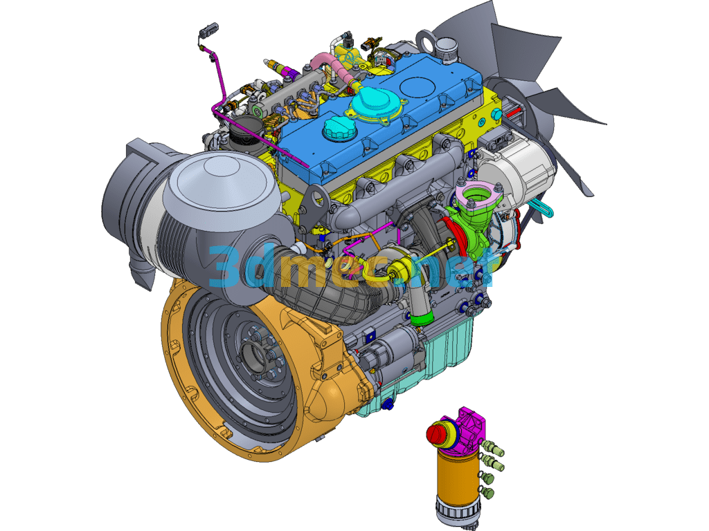 British Imported Diesel Engines - 3D Model SolidWorks Free Download