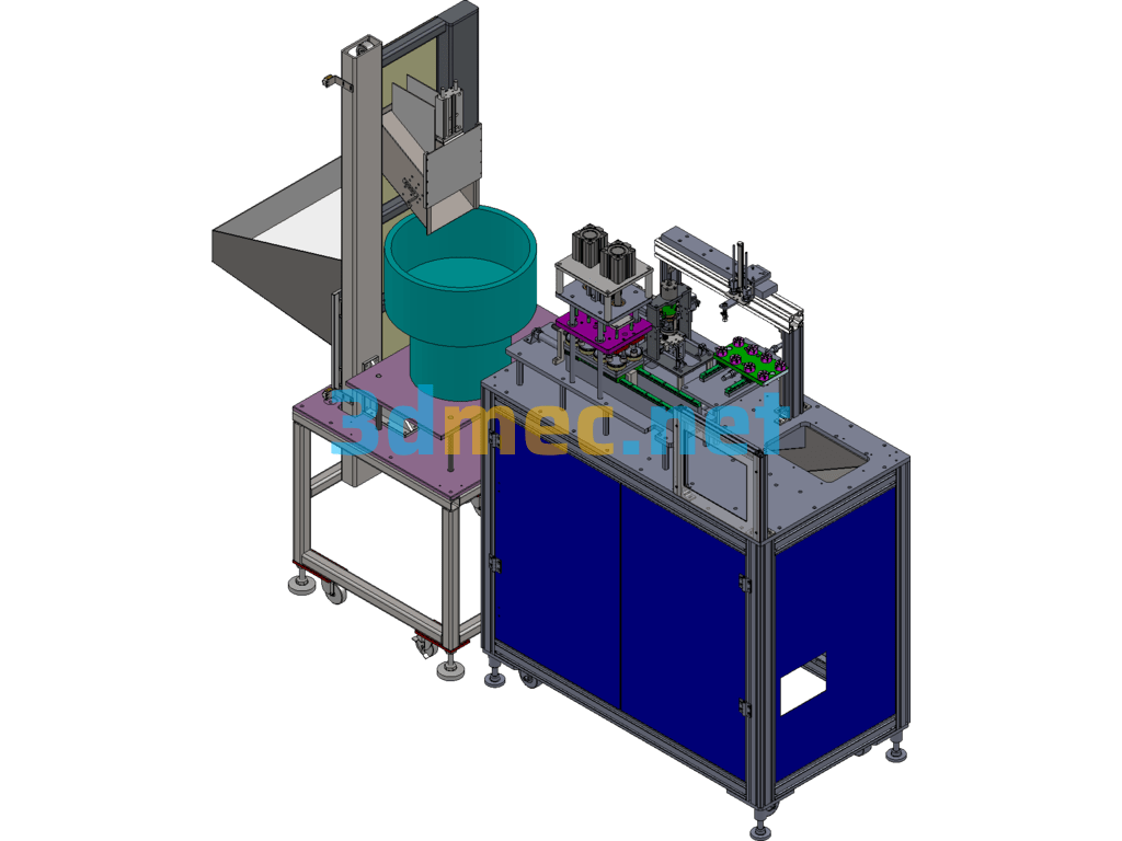 Caster/Swivel Wheel Assembly Machine (Fully Automatic Assembly Machine) - 3D Model SolidWorks Free Download